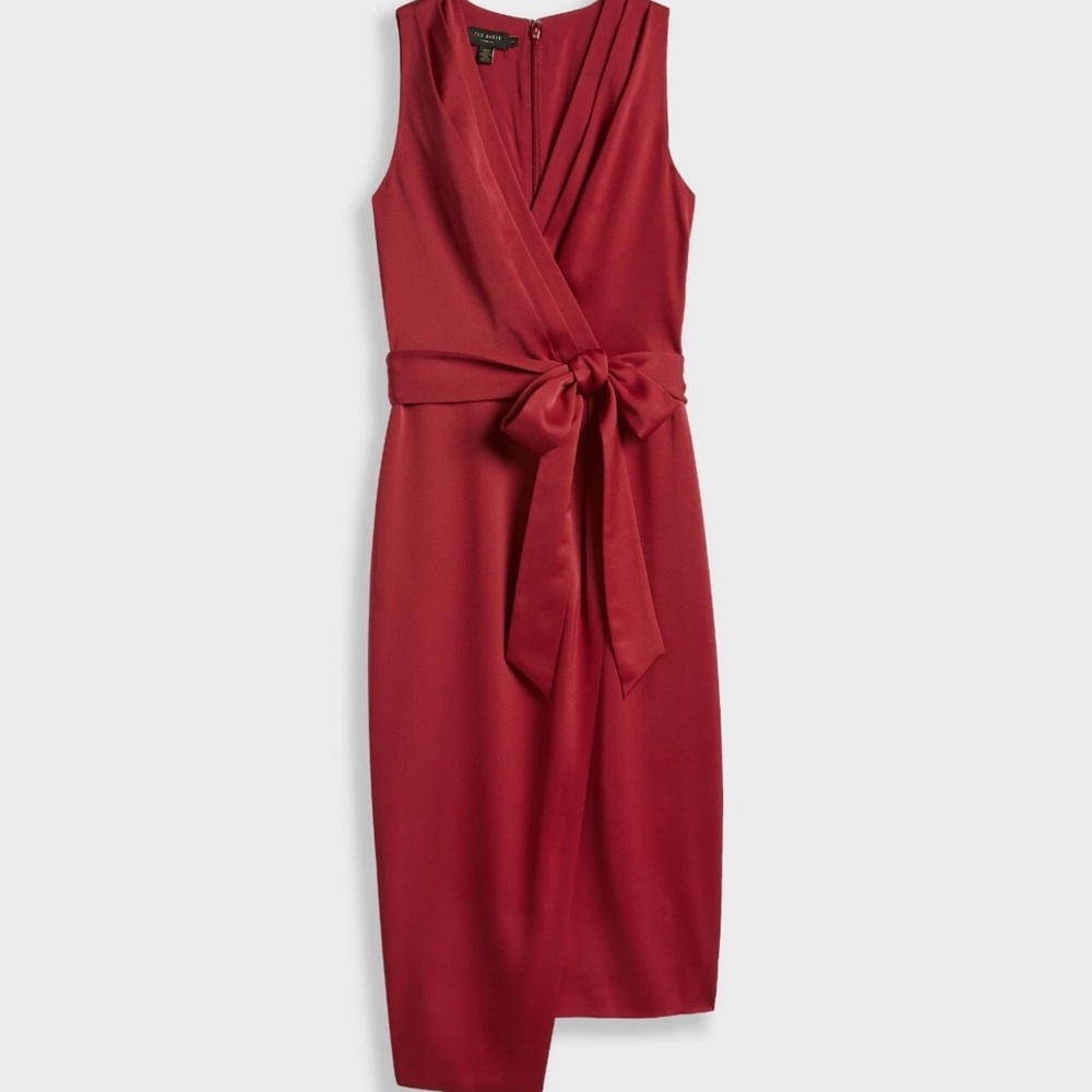 Ted Baker Asymmetrical Red Wrap Dress